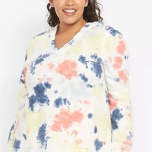 NWT Lane Bryant LIVI Women’s Size 18/20  French Terry Tie Dye Hooded Sweatshirt